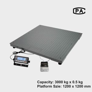ecs b 1212 地磅带打印机 量程3000kg 分度值0.5kg 秤台尺寸1200×1200mm 碳钢台面